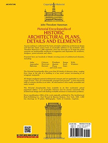Pictorial Encyclopedia of Historic Architectural Plans, Details and Elements: With 1880 Line Drawings of Arches, Domes, Doorways, Facades, Gables, Windows, etc. (Dover Architecture) - Wide World Maps & MORE! - Book - Dover Publications - Wide World Maps & MORE!