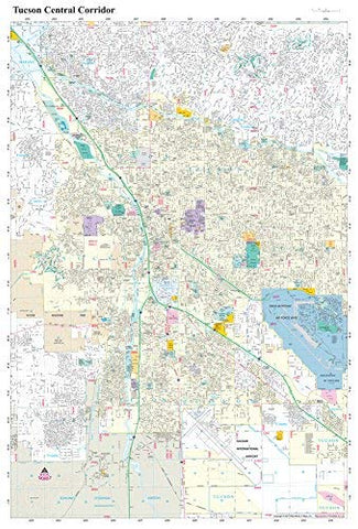 Tucson Central Corridor Jumbo Dry Erase Laminated - Wide World Maps & MORE!