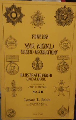 Foreign War Medals Orders-Decorations. No. 28. - Wide World Maps & MORE!