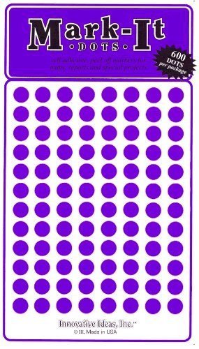 Medium 1/4" Removable Mark-it Brand Dots for Maps, Reports, or Projects - Purple - Wide World Maps & MORE!