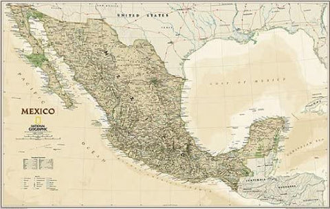 Mexico Executive Wall Map Material: Paper - Wide World Maps & MORE! - Home - National Geographic Maps - Wide World Maps & MORE!