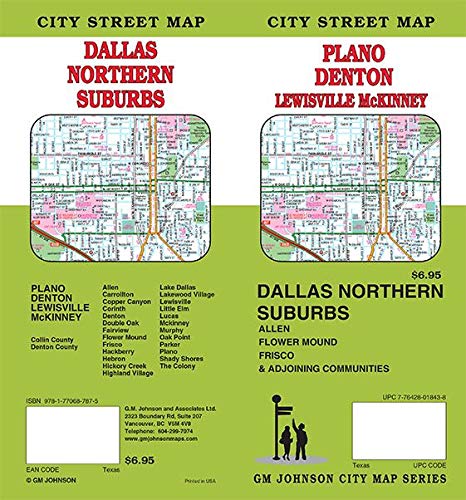 Denton / Plano / McKinney / Dallas North,Texas Street Map GM Johnson - Wide World Maps & MORE!