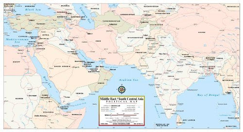 Middle East / South Central Asia Political Map - Wide World Maps & MORE! - Map - Wide World Maps & MORE! - Wide World Maps & MORE!
