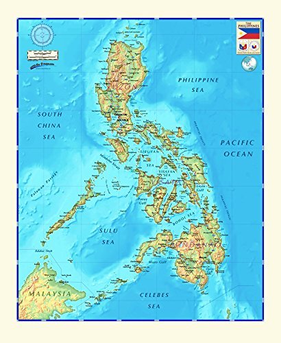 Decorative PHILIPPINES Largel Wall Map *Laminated* 48"x58" - Wide World Maps & MORE! - Book - Wide World Maps & MORE! - Wide World Maps & MORE!