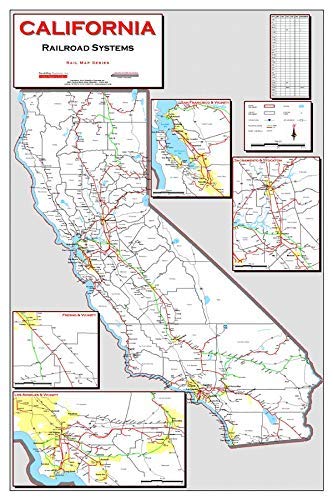 California Railroad Systems Gloss Laminated Wall Map - Wide World Maps & MORE! - Book - Wide World Maps & MORE! - Wide World Maps & MORE!