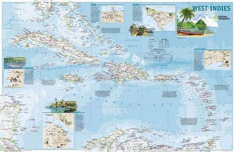 West Indies, 2 Sided, 36x23, Lam (Reference - Countries & Regions) - Wide World Maps & MORE! - Book - National Geographic - Wide World Maps & MORE!