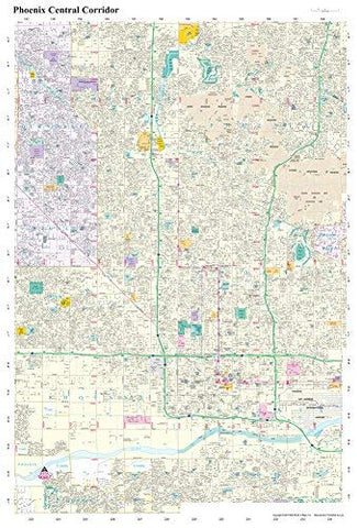 Phoenix Central Corridor Jumbo Dry Erase Laminated - Wide World Maps & MORE!