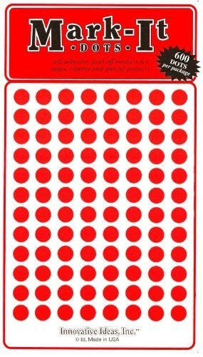 Medium 1/4" Red Dots 2-Pack (1200) - Wide World Maps & MORE! - Art and Craft Supply - Mark-It - Wide World Maps & MORE!