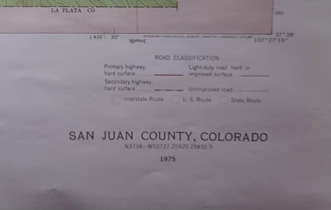 San Juan County Colorado Topographic map (folded) [Map] USGS-Reston - Wide World Maps & MORE!