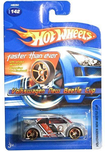2005 Hot Wheels Volkswagen New Beetle Cup Grey FTE Wheel Variant #142 by Mattel - Wide World Maps & MORE! - Toy - Wide World Maps & MORE! - Wide World Maps & MORE!