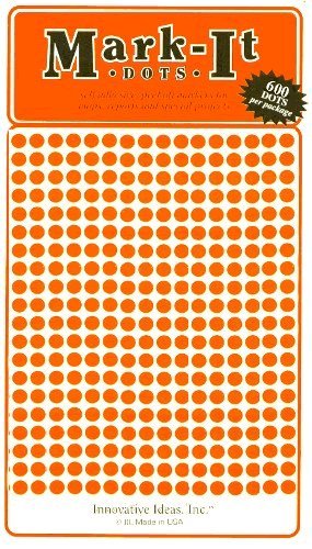 Small 1/8" Removable Mark-It Brand Dots for Maps, Reports, or Projects - Orange - Wide World Maps & MORE! - Office Product - Innovative Ideas - Wide World Maps & MORE!