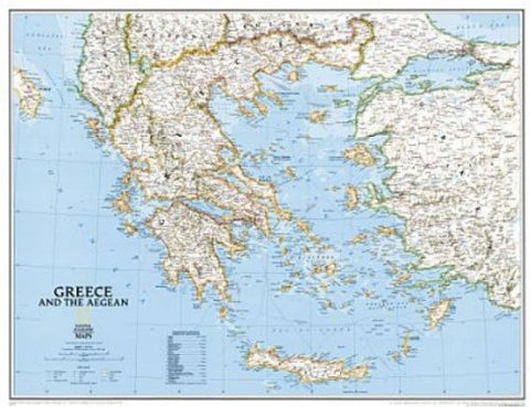 Greece Map: Classic Matte Ready-to-Hang - Wide World Maps & MORE!