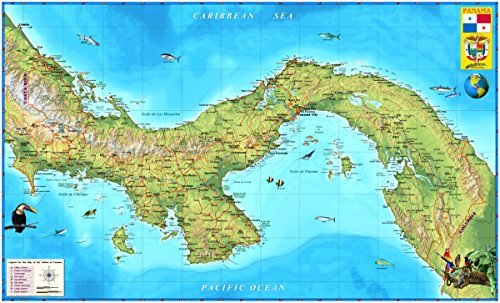 Colorful Panama Physical Wall Map *Laminated* 36"x60" - Wide World Maps & MORE! - Book - Wide World Maps & MORE! - Wide World Maps & MORE!