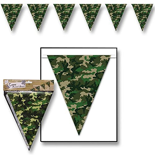 Camouflage Flag Pennant Banner Decoration - Wide World Maps & MORE! - Lawn & Patio - Beistle - Wide World Maps & MORE!