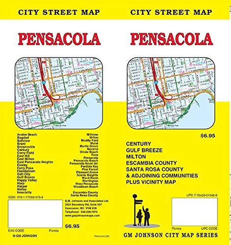 Pensacola. Florida Street Map GM Johnson - Wide World Maps & MORE!