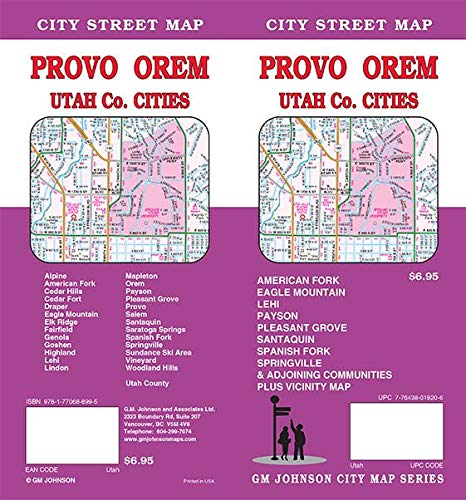 Provo / Orem / Utah County, Utah Street Map [Map] GM Johnson - Wide World Maps & MORE!