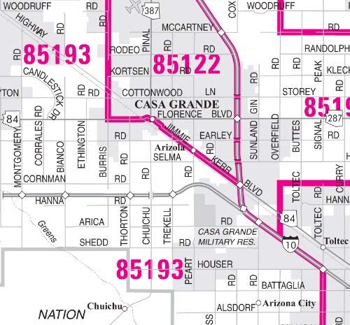 Arizona 5-Digit ZIP Code Map Full-Size Gloss Laminated Wall Map - Wide World Maps & MORE! - Map - Wide World Maps & MORE! - Wide World Maps & MORE!