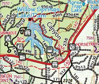 Mogollon Rim Country (Central Arizona) Topographic Wall Map Keepsake Poster Ready-to-Hang - Wide World Maps & MORE!