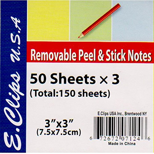 Removeable Peel & Stick Notes 50 Sheets ×3 (Total: 150 Sheets) - Wide World Maps & MORE! - Office Product - E.Clips U.S.A. - Wide World Maps & MORE!