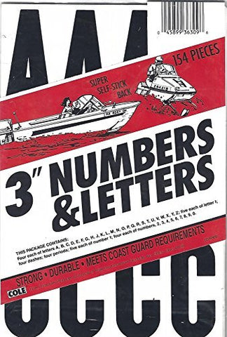3" Numbers & Letters - Wide World Maps & MORE! - Automotive Parts and Accessories - Cole Consumer Products - Wide World Maps & MORE!