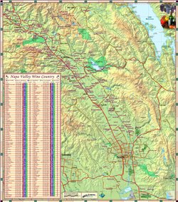 Napa Valley Wine Country Small Wall Map Dry Erase Laminated - Wide World Maps & MORE! - Map - Wide World Maps & MORE! - Wide World Maps & MORE!
