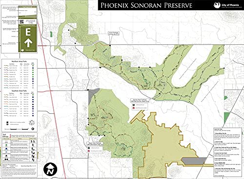 Phoenix Sonoran Preserve Jumbo Wall Map (Gloss Laminated) - Wide World Maps & MORE!