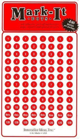 Numbered Red Map Sticker Dots 1 - 240 - Wide World Maps & MORE! - Office Product - Innovative Ideas - Wide World Maps & MORE!
