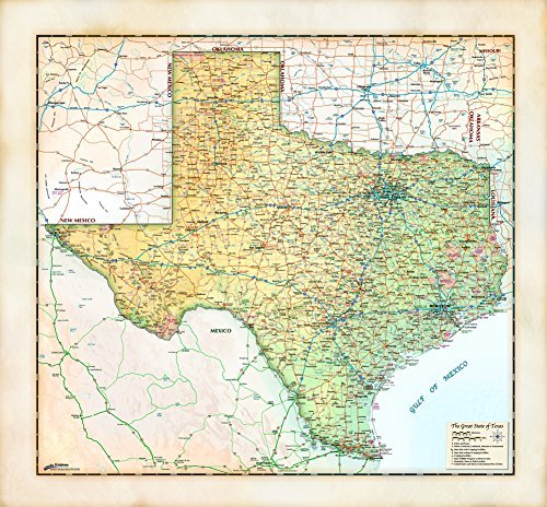 Ivory-Style The Great State of Texas Wall Map Paper/Non-Laminated - Wide World Maps & MORE! - Map - Wide World Maps & MORE! - Wide World Maps & MORE!