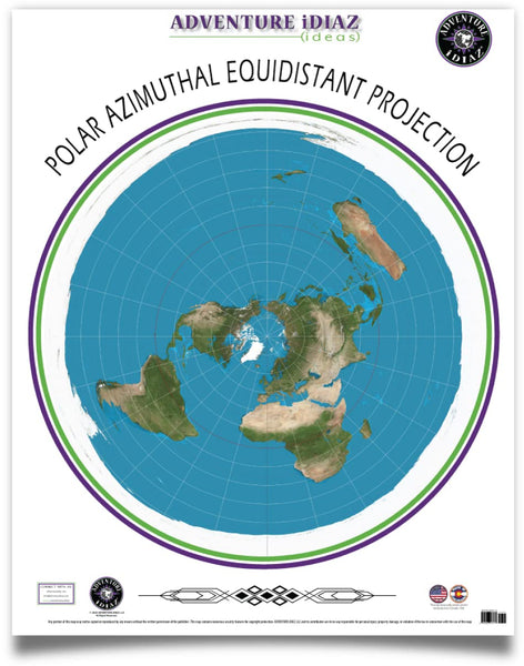 Polar Azimuthal Equidistant Projection Map of the Earth - Wide World Maps & MORE!