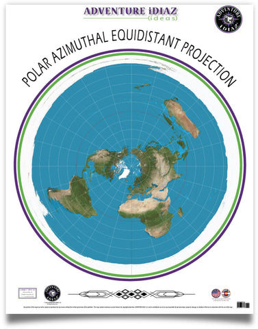 Polar Azimuthal Equidistant Projection Map of the Earth - Wide World Maps & MORE!