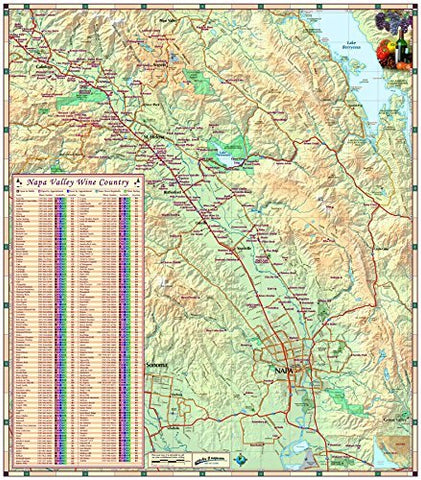 Napa Valley CA Wall Map with Wineries *Laminated* LARGE 48"x60" - Wide World Maps & MORE! - Book - Wide World Maps & MORE! - Wide World Maps & MORE!