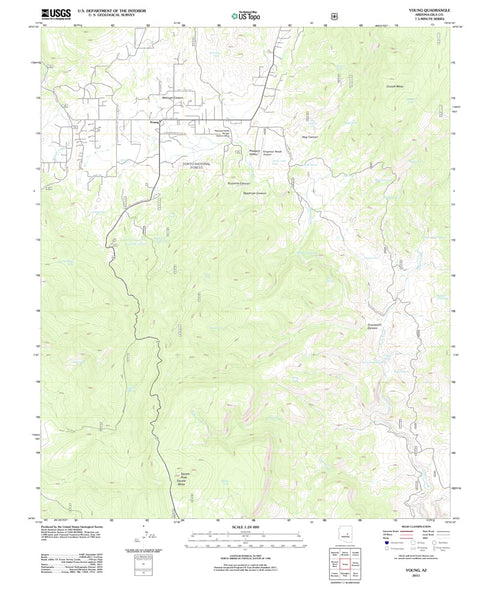 Young, Arizona 2011 (US Topo 7.5'×7.5' Topographic Quadrangle) [Map] United States Geological Survey - Wide World Maps & MORE!
