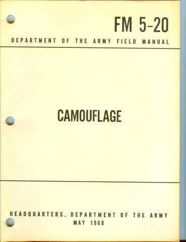 FM 5-20 Camouflage [Paperback] Unstated - Wide World Maps & MORE!