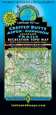 Crested Butte — Aspen — Gunnison Trails Recreation Topo Map - Wide World Maps & MORE!