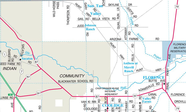 Southeast Valley and Central Pinal County Desktop Map Gloss Ready-to-Hang - Wide World Maps & MORE!