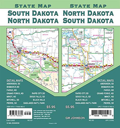 North Dakota / South Dakota State Map - Wide World Maps & MORE! - Map - GM Johnson - Wide World Maps & MORE!