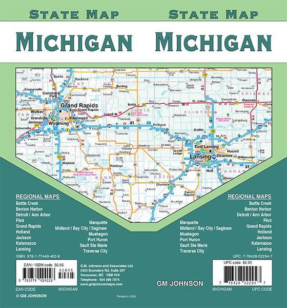 Michigan, Michigan State Map [Map] GM Johnson - Wide World Maps & MORE!