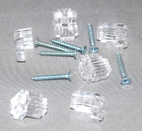 8 Pack of Crystal Clear Ribbed Mirror Clips Size: 1 Pack Model: (Hardware & Tools Store) - Wide World Maps & MORE! - Office Product - Tools & Harware - Wide World Maps & MORE!