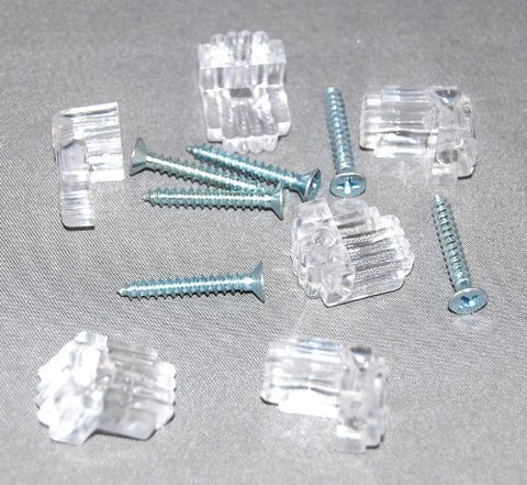 8 Pack of Crystal Clear Ribbed Mirror Clips Size: 1 Pack Model: (Hardware & Tools Store) - Wide World Maps & MORE! - Office Product - Tools & Harware - Wide World Maps & MORE!