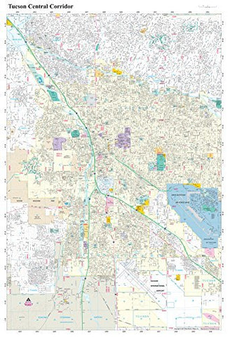 Tucson Central Corridor Paper, Non-Laminated - Wide World Maps & MORE! - Map - Wide World Maps & MORE! - Wide World Maps & MORE!