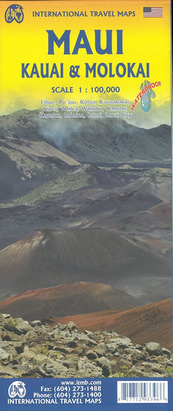 Maui, Kauai, & Molokai Travel Reference Map Waterproof 1:100,000 - Wide World Maps & MORE!