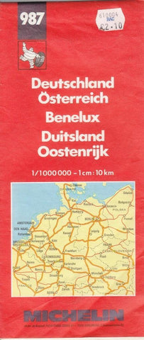 Deutschland, Osterreich Tschechische Republik Benelux Allemagne, Autriche Republique Tcheque/Germany, Austria Czech Republic Benelux Duitsland, oosten (Michelin, 987) [Map] Not Stated - Wide World Maps & MORE!