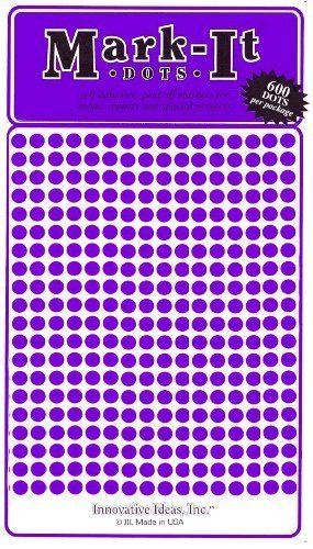 Small 1/8" Removable Mark-it Brand dots for maps, Reports or Projects - Purple - Wide World Maps & MORE!