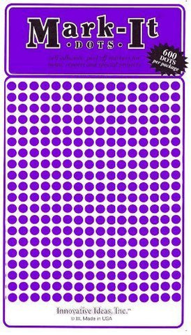 Small 1/8" Removable Mark-it Brand dots for maps, Reports or Projects - Purple - Wide World Maps & MORE!