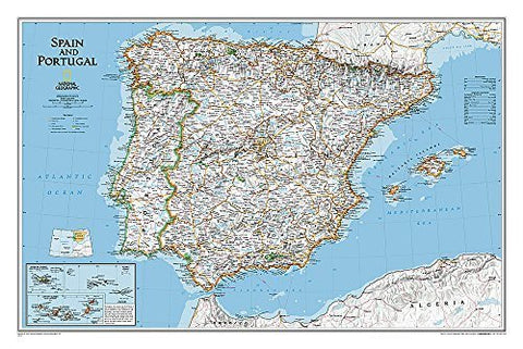 Spain and Portugal Classic [Dry Erase Laminated] (National Geographic Reference Map) - Wide World Maps & MORE!