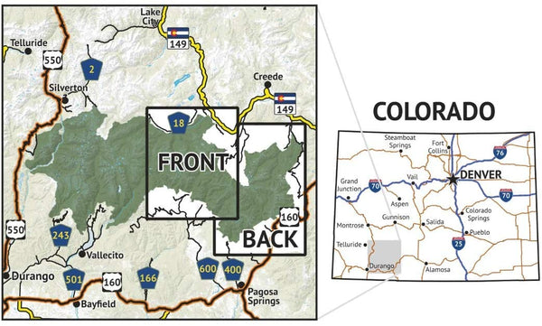 Outdoor Trail Maps Weminuche Wilderness East - Colorado Topographic Hiking Map (2019) - Wide World Maps & MORE!