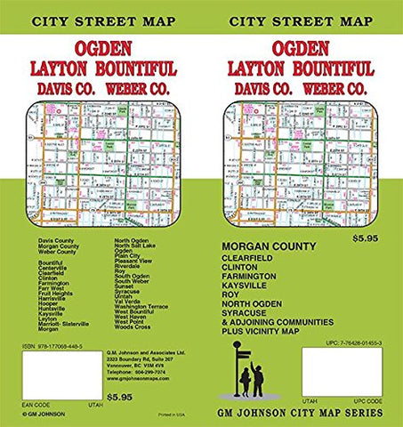 Ogden / Layton / Bountiful / Weber Co/Davis Co/Morgan Co, Utah Street Map GM Johnson - Wide World Maps & MORE!