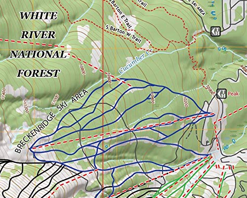 Breckenridge Colorado Ski Area Topographic Keepsake Poster Map (with ski runs, lifts and gondolas; hiking trails, topo markings & elevation markings) - Wide World Maps & MORE! - Book - Wide World Maps & MORE! - Wide World Maps & MORE!
