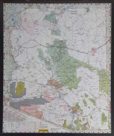 Arizona State Map Dry Erase Laminated - Wide World Maps & MORE!