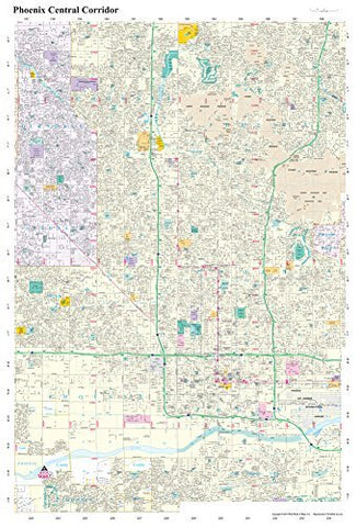 Phoenix Central Corridor Paper, Non-Laminated - Wide World Maps & MORE! - Book - Wide World Maps & MORE! - Wide World Maps & MORE!